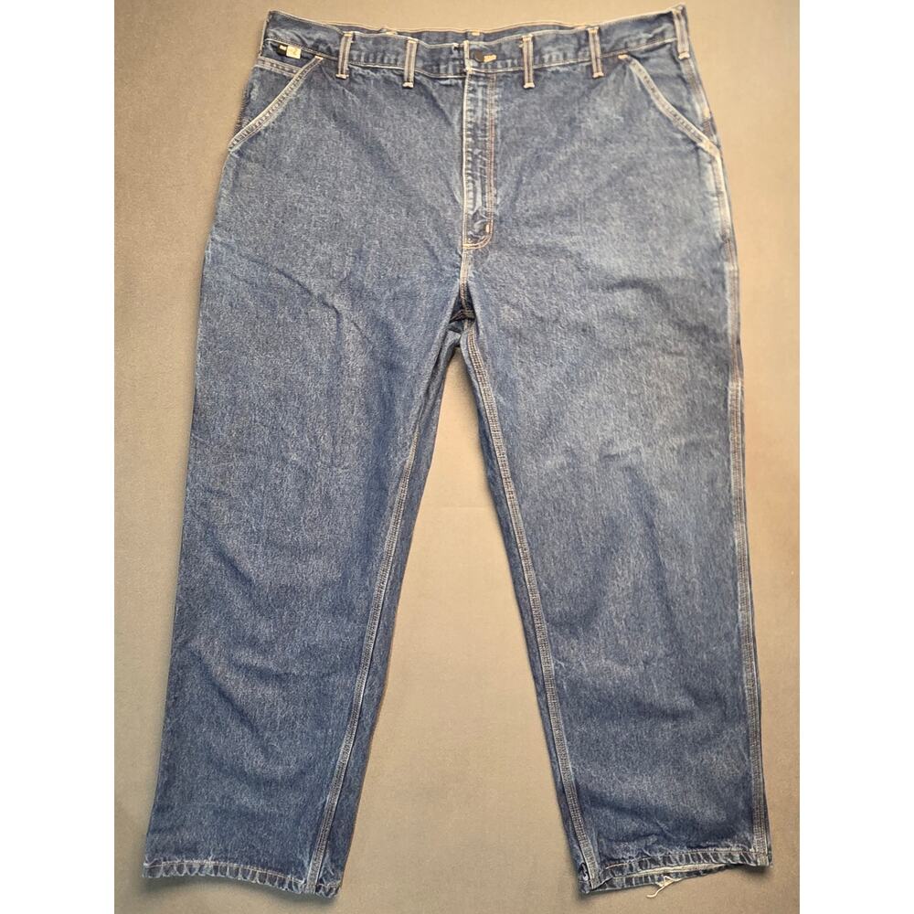 Carhartt FR Carpenter Jeans Mens 44x32 Fire Resistant Denim Blue Workwear‎ FRB13